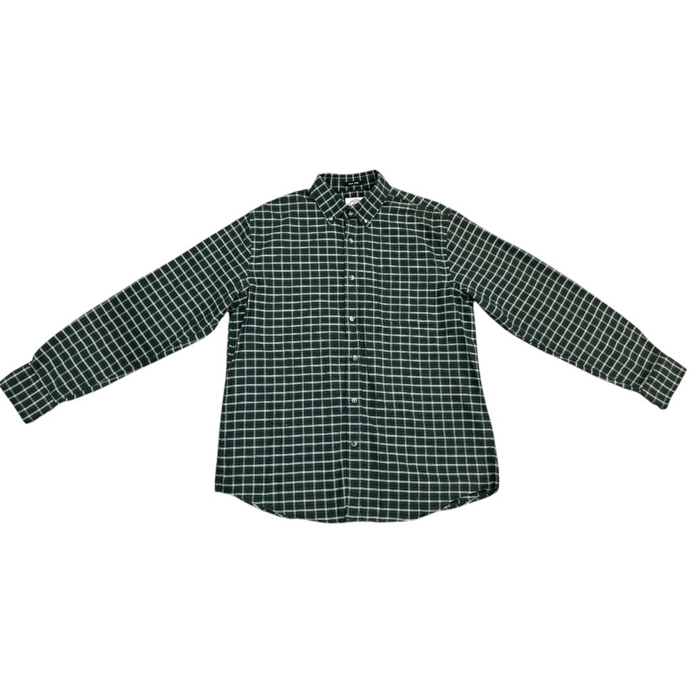 Green Checkered Button-Up Shirt